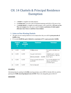 Ch. 14 Chattels  Principal Private Residence exemption Notes (1)