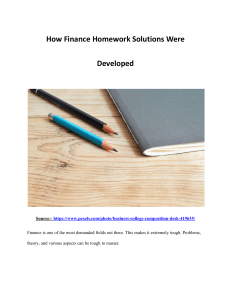 How Finance Homework Solutions Were Developed