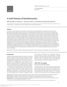 Gauthier A brief history of Bioinformatics