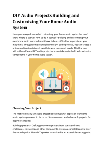 DIY Audio Projects Building and Customizing Your Home Audio System