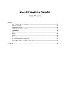 Excel Introduction to Formulas