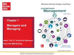 principle of management TOPIC 1  Chapter 01