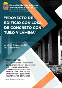 Proyecto Analisis III Losa de concreto con tubo y lamina