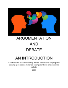 Argumentation and Debate: An Introduction