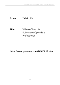 2V0-71.23 VMware Tanzu for Kubernetes Operations Professional Dumps