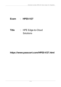 HPE0-V27 HPE Edge-to-Cloud Solutions Real Dumps