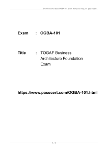 OGBA-101 TOGAF Business Architecture Foundation Dumps