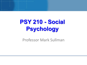 Social Psychology - Lecture 1 2023