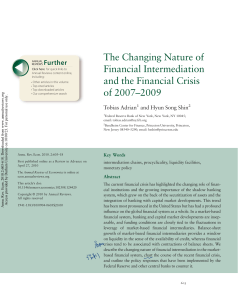 The changing nature of financial intermediation and the financial crisis of 2007-2009