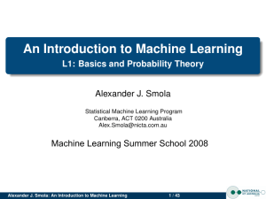 An Introduction to Machine Learning - Machine Learning Summer  (2007)