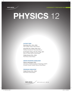 DiGiuseppe, Maurice  Bruni, Dan - Nelson Physics 12   university preparation-Thomson Nelson (2012)