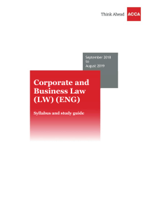 Corporate & Business Law Syllabus & Study Guide