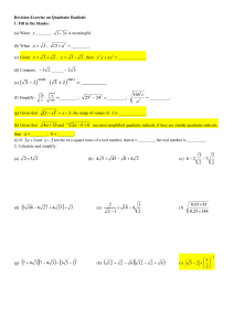 Revision Exercise on Quadratic Radicals 