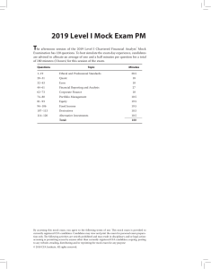 2019 Level I Mock Exam PM with solutions