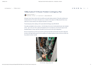 1080p Audio 2110 Router Problem Contingency Plan - Live Engineering - Confluence