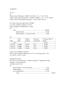 Convertible Bond Accounting Assignment