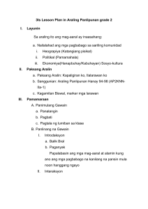 3Is Lesson plan in Araling Panliponan