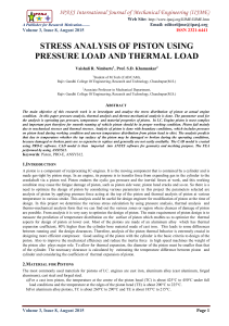 STRESS ANALYSIS OF PISTON USING PRESSURE LOAD AND THERMAL LOAD