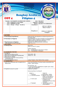 Filipino DLP for 4th Grading COT