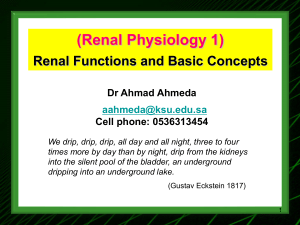 1-Renal Physiology 1 (Renal Functions & Basic Concepts)
