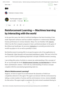 Reinforcement Learning — Machines learning by interacting with the world