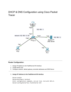 DHCP & DNS Configuration Help Document