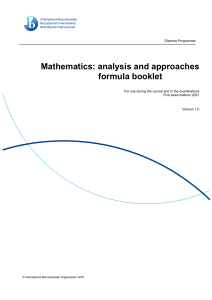 FORMULA BOOKLET Math analysis and approaches — копия