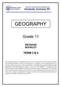 Geography Grade 11 Revision material Terms 3 and 4