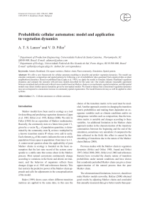 Probabilistic cellular automaton: model and application to vegetation dynamics