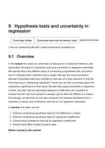 9 Hypothesis tests and uncertainty in regression | Introduction to Quantitative Methods