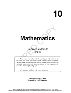 MATH 10 Learner's Material Unit 3