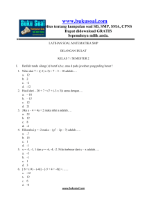 1 LATIHAN SOAL MATEMATIKA BILANGAN BULAT