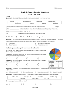 Grade 8 - Term 1 Practice Test