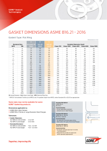 Gore Gasket Dimensions ASME 2023