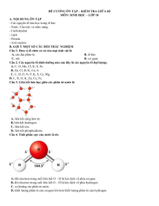 ĐỀ CƯƠNG ÔN TẬP- SH 10
