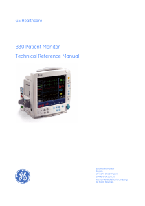 GE B30 Patient Monitor - Technical reference manual