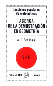 Acerca de la Demostración en Geometría - A. I. Fetísov - MIR