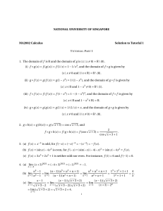 Tutorial 1 Solution