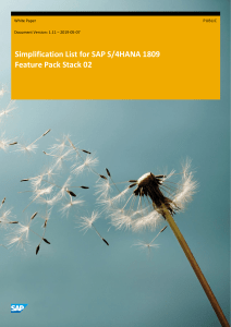 Simplification List for SAP S4 HANA