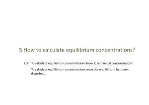 How to calculate equilibrium concentrations using ICE table