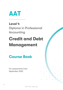 Credit & Debt Management: AAT Level 4 Course Book