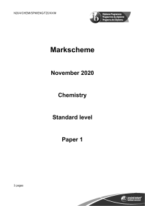 IB Sciences Chemistry SL English Paper 1 2020 Nov MS
