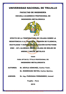Tesis: Efecto de la Temperatura en Aleación Zinc-Aluminio