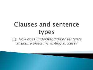 Clauses and sentence types lesson