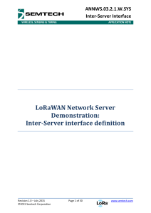 LoRa inter-server interface definition