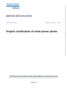 DNV-SE-0190 Project certification of wind power plants
