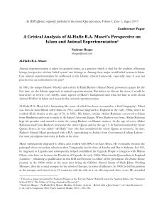 A Critical Analysis of Al Hafiz B A Masr