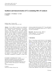 Synthesis and characteristics of Cobalt SBA-15 catalyst