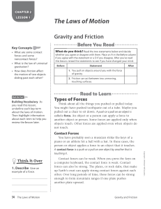 Lesson 4 Gravity and Friction