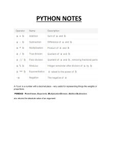 PYTHON NOTES